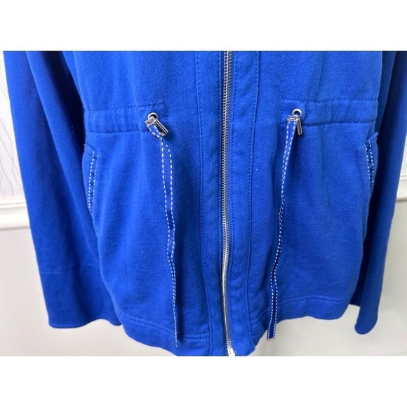 Jones New York Signature Blue Zip Jacket XL Drawstring Waist Casual - Picture 5 of 12